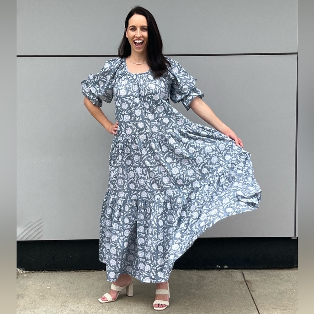 Daughters of India Blue Floral Dress